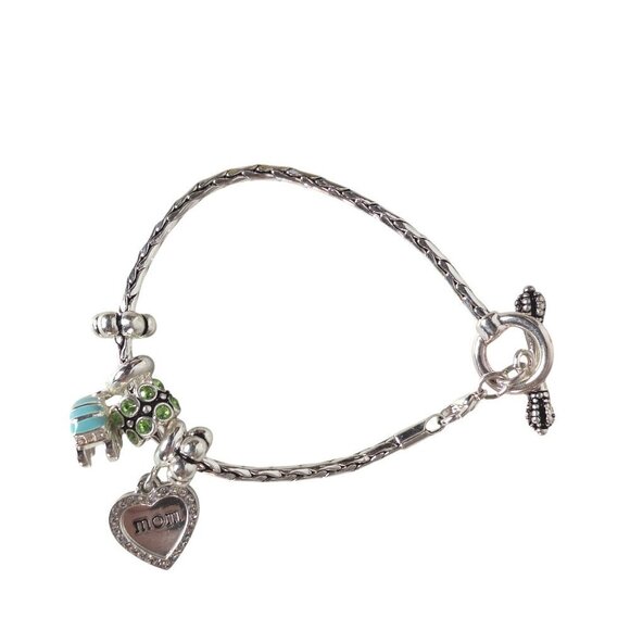 Davinci Silver Tone Charm Bracelet Mom Baby Carriage - Picture 5 of 6